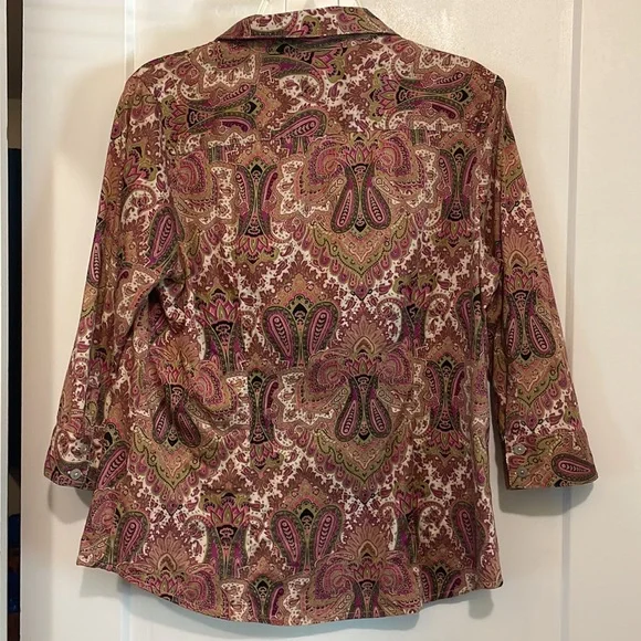 ‼️LAST CALL‼️212 Collection Paisley 3/4 Sleeve Blouse - Picture 4 of 10